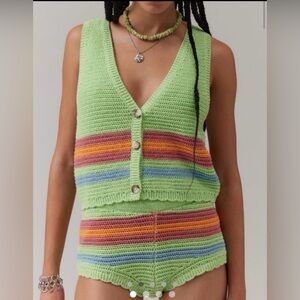 Urban Outfitters BDG Will Knit Sweater Vest & Micro Short Set Size Small NWT